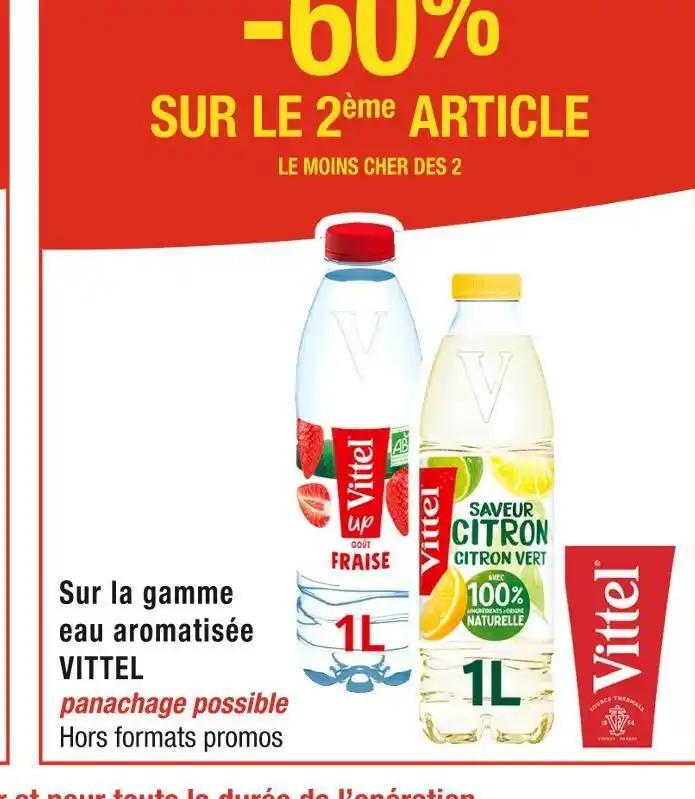 VITTEL -60% SUR LE 2ème ARTICLE Sur la gamme eau aromatisée VITTEL