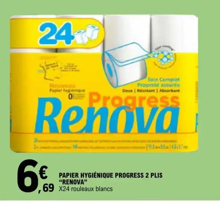 PAPIER HYGIÉNIQUE PROGRESS 2 PLIS "RENOVA"