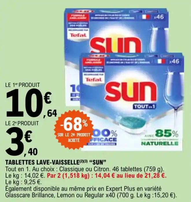 TABLETTES LAVE-VAISSELLE (2)(3) "SUN"