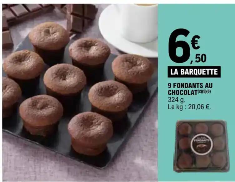 9 FONDANTS AU CHOCOLAT (2)(5)(6) 324 g.