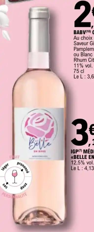 IGP (7) MÉDITERRANÉE <<BELLE EN ROSE>> 12,5% vol. 75 cl