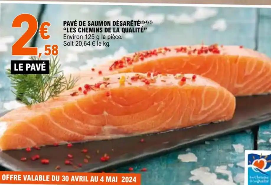 PAVÉ DE SAUMON DÉSARÊTÉ(2)(4)(5) "LES CHEMINS DE LA QUALITÉ"