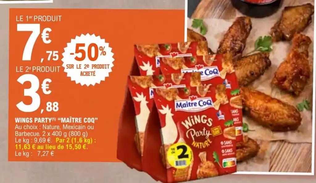 WINGS PARTY(¹) "MAÎTRE COQ"