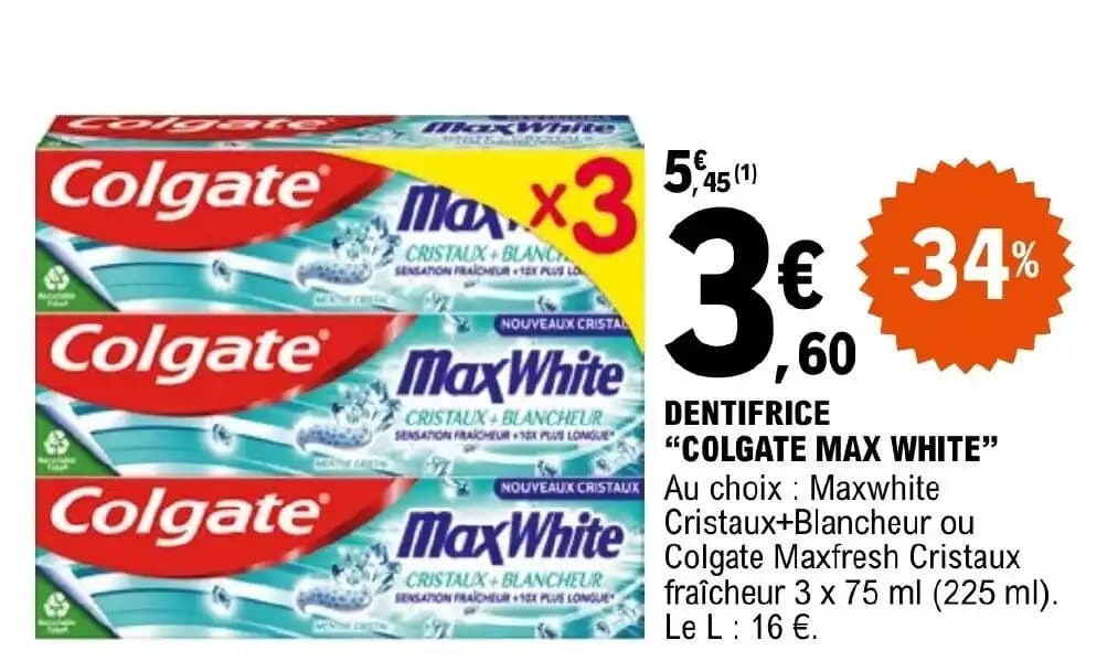 DENTIFRICE "COLGATE MAX WHITE"