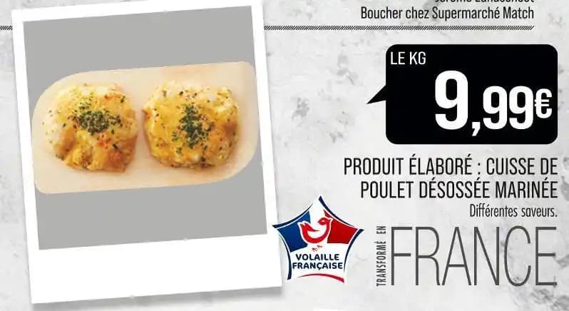 PRODUIT ÉLABORÉ : CUISSE DE POULET DÉSOSSÉE MARINÉE