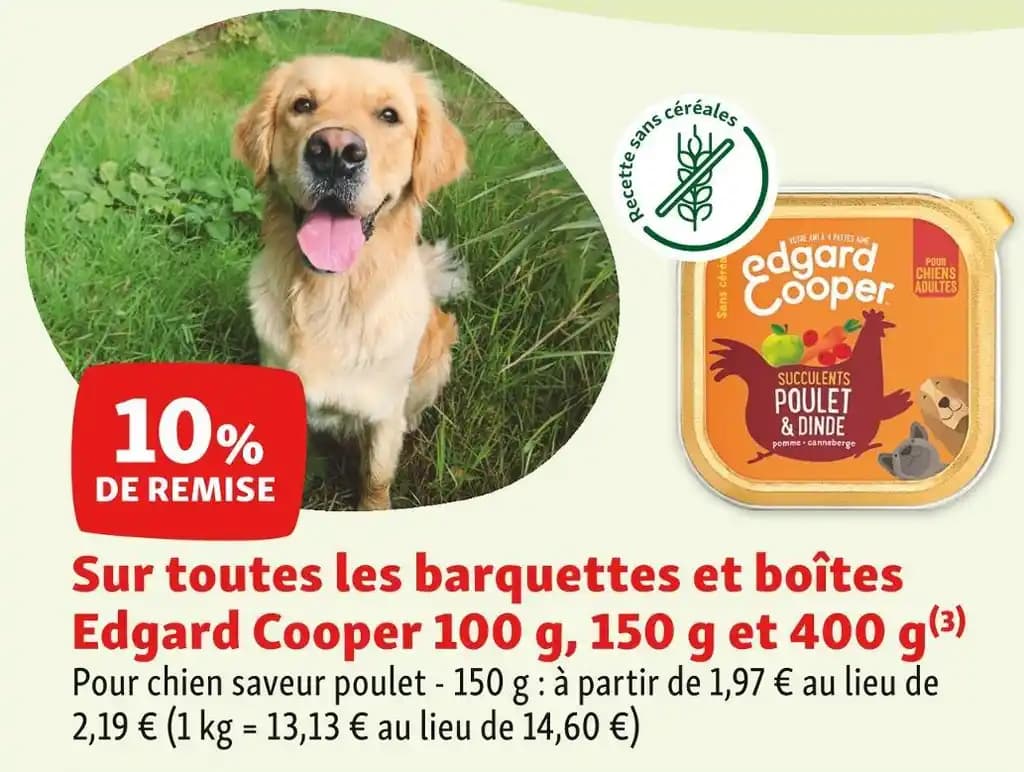 Edgard Cooper 10% DE REMISE Sur toutes les barquettes et boîtes Edgard Cooper 100 g, 150 g et 400 g(3)