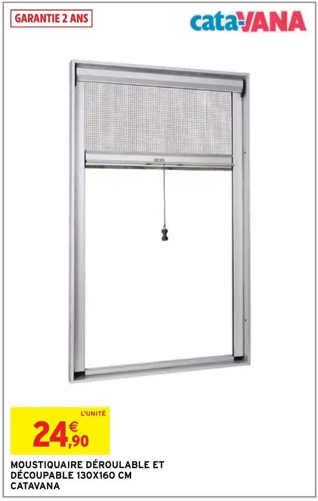 MOUSTIQUAIRE DÉROULABLE ET DÉCOUPABLE 130X160 CM CATAVANA