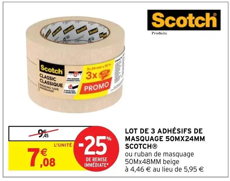 LOT DE 3 ADHÉSIFS DE MASQUAGE 50MX24MM SCOTCHⓇ