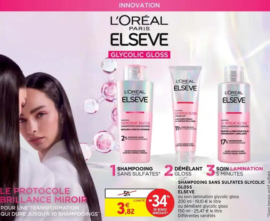 SHAMPOOING SANS SULFATES GLYCOLIC GLOSS ELSEVE