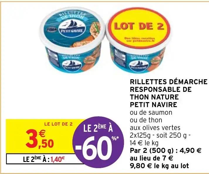 RILLETTES DÉMARCHE RESPONSABLE DE THON NATURE PETIT NAVIRE
