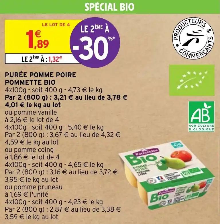 PURÉE POMME POIRE POMMETTE BIO