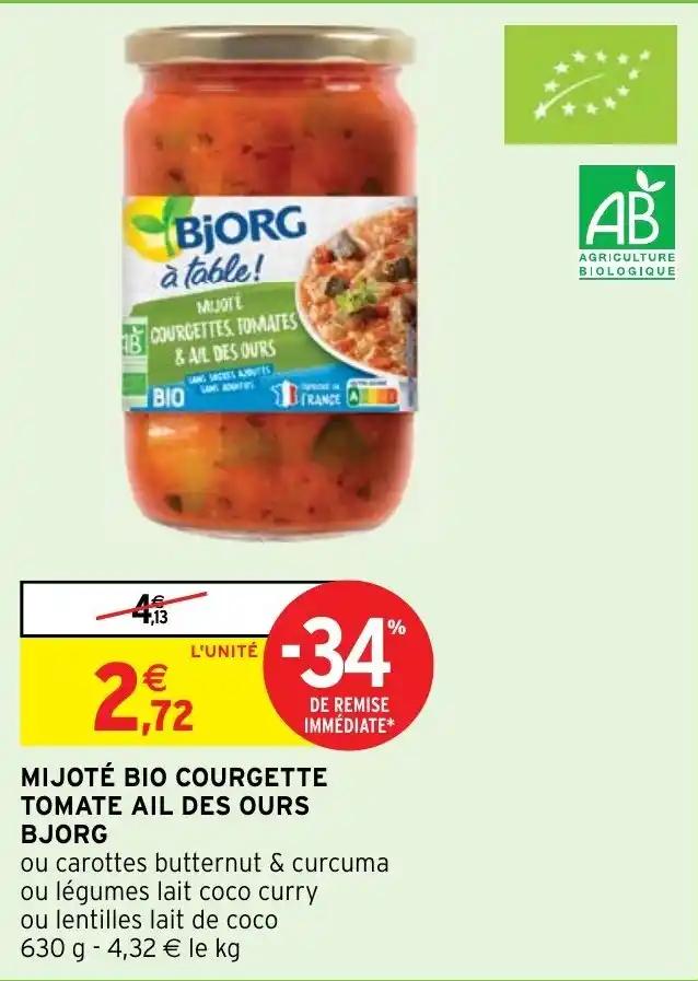 MIJOTÉ BIO COURGETTE TOMATE AIL DES OURS BJORG