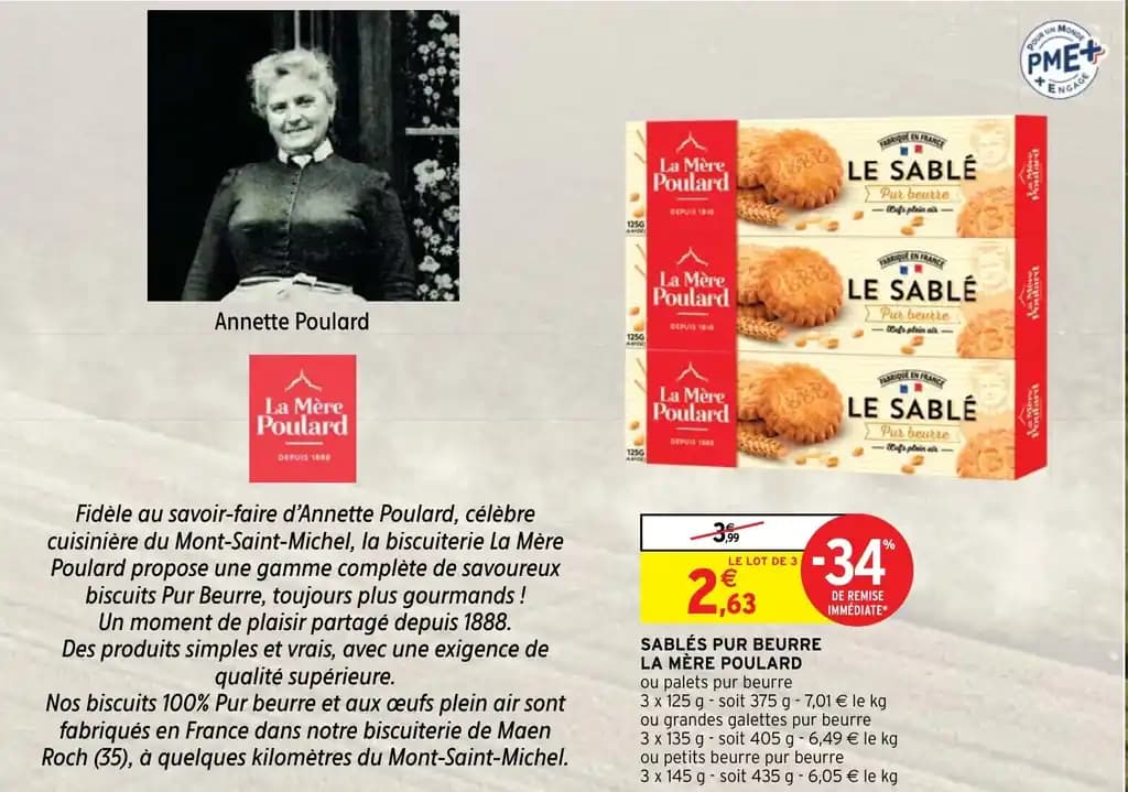 SABLÉS PUR BEURRE LA MÈRE POULARD
