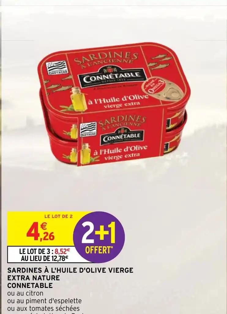 SARDINES À L'HUILE D'OLIVE VIERGE EXTRA NATURE CONNETABLE