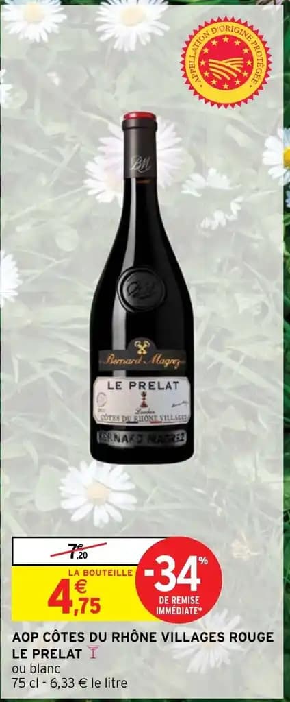 AOP CÔTES DU RHÔNE VILLAGES ROUGE LE PRELAT Y