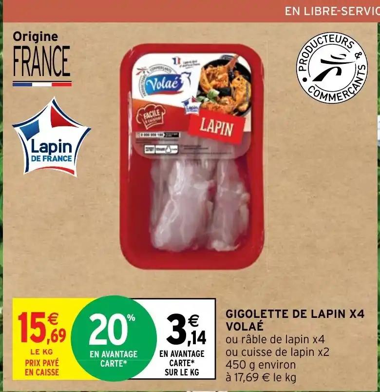 GIGOLETTE DE LAPIN X4 VOLAÉ