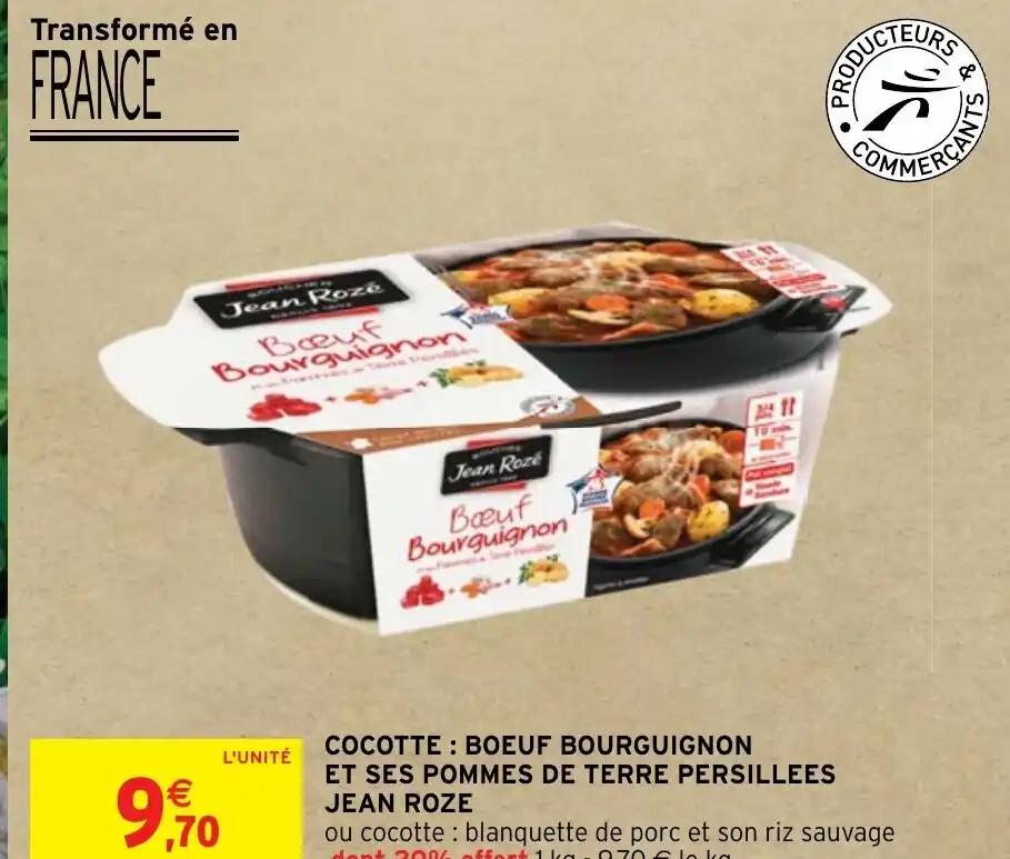COCOTTE BOEUF BOURGUIGNON ET SES POMMES DE TERRE PERSILLEES JEAN ROZE