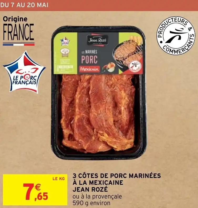 3 CÔTES DE PORC MARINÉES À LA MEXICAINE JEAN ROZÉ