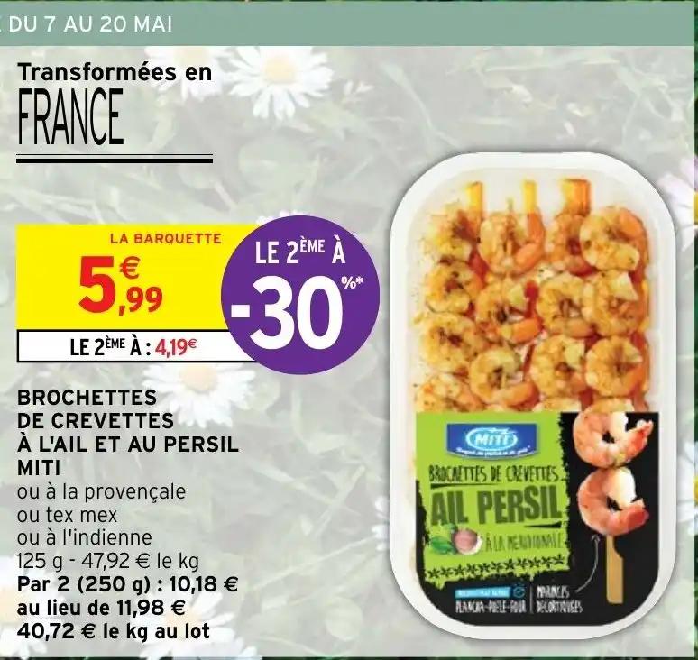 BROCHETTES DE CREVETTES À L'AIL ET AU PERSIL