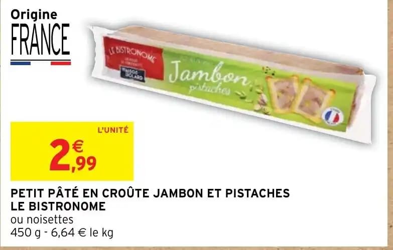 PETIT PÂTÉ EN CROÛTE JAMBON ET PISTACHES LE BISTRONOME