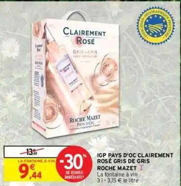 Roche mazet - igp pays d'oc clairement rosé gris de gris