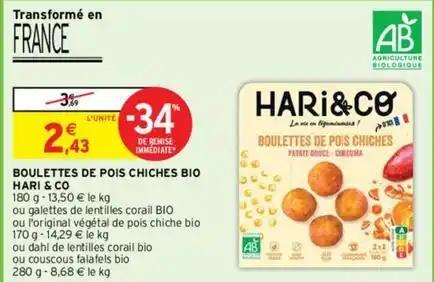 Hari & co - boulettes de pois chiches bio