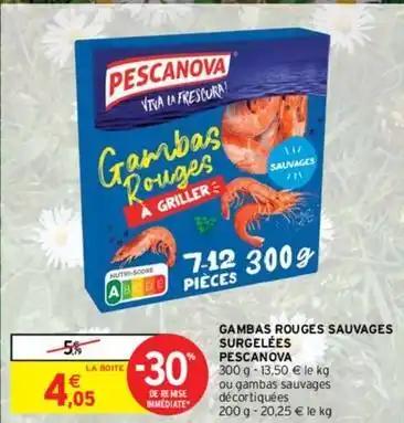 Pescanova - gambas rouges sauvages surgelées