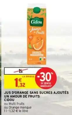 Cidou - jus d'orange sans sucres ajoutés un amour de fruits