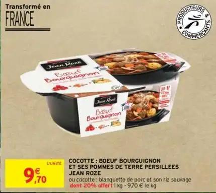 Jean roze - cocotte: boeuf bourguignon et ses pommes de terre persillees
