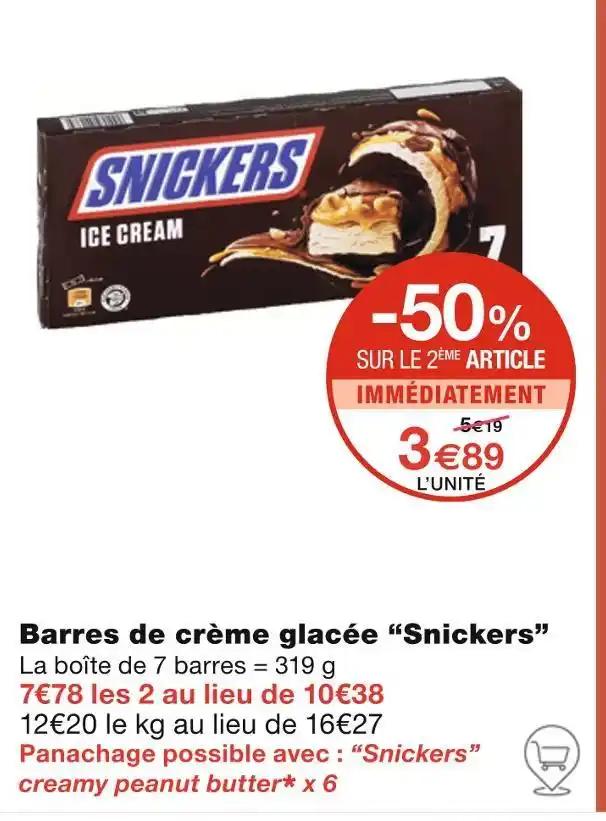 Snickers Barres de crème glacée