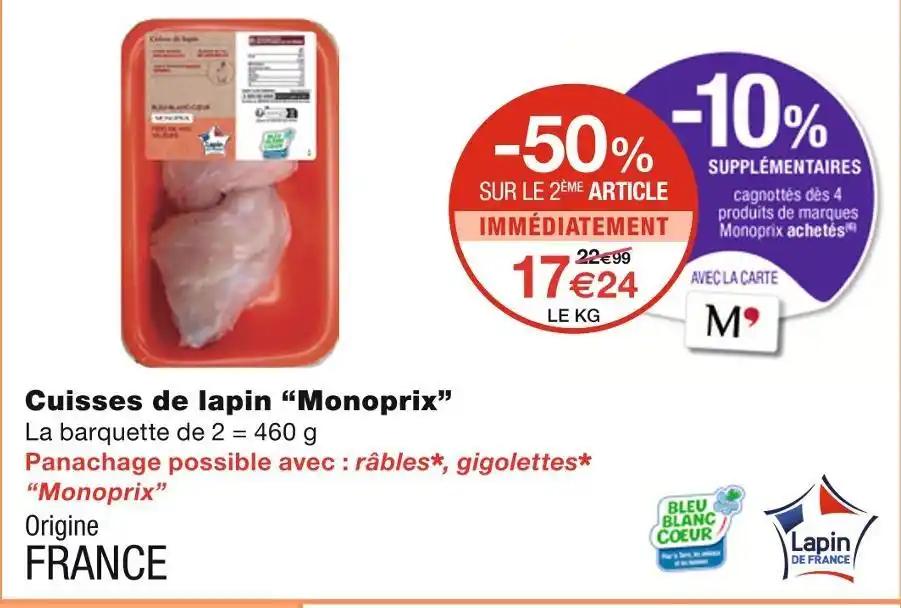 Monoprix Cuisses de lapin