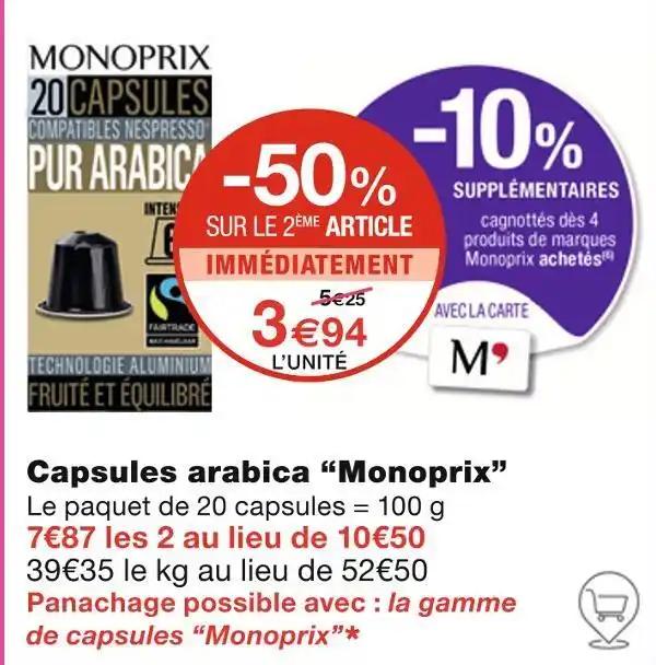 Monoprix Capsules arabica