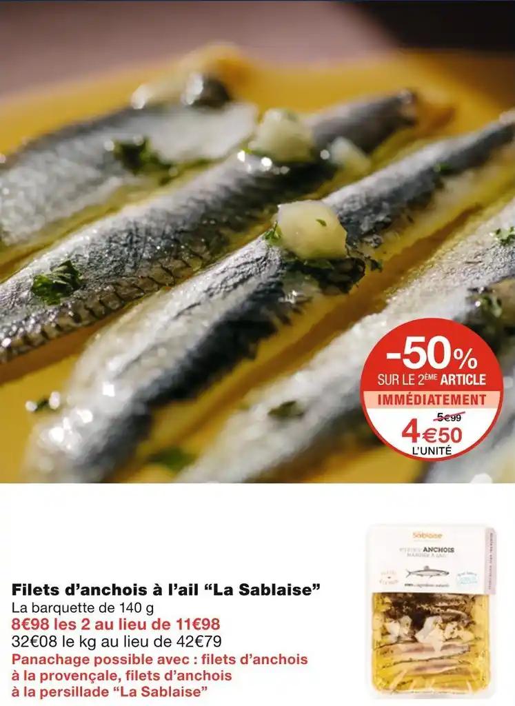 La Sablaise Filets d’anchois à l’ail