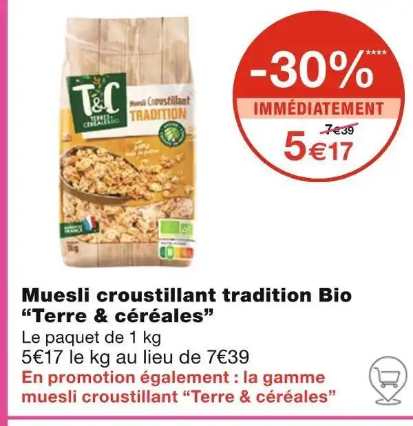 Terre & céréales Muesli croustillant tradition Bio