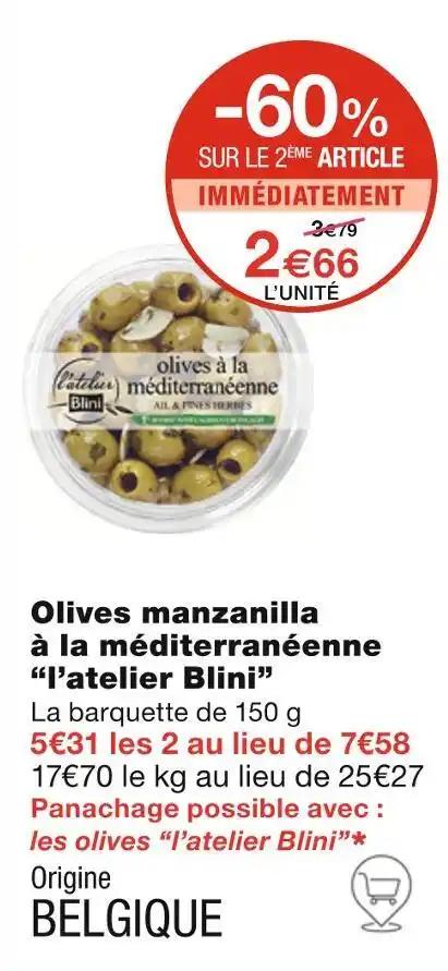 l’atelier Blini Olives manzanilla à la méditerranéenne