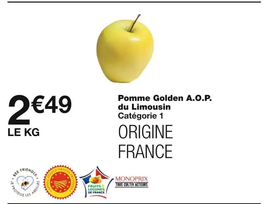 MONOPRIX Pomme Golden A.O.P. du Limousin