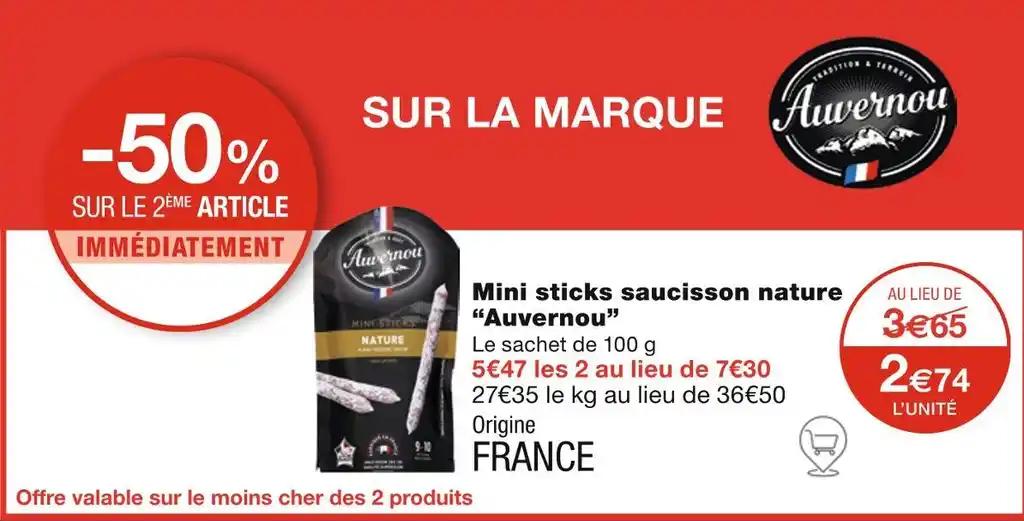 Auvernou Mini sticks saucisson nature
