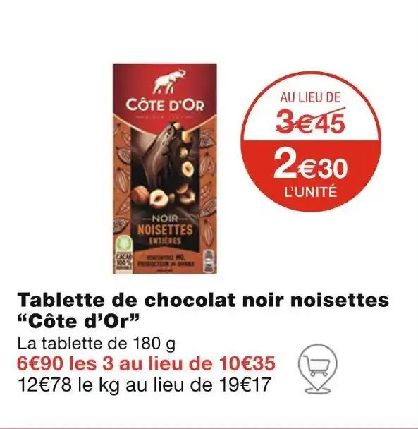 Côte d’Or Tablette de chocolat noir noisettes