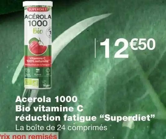 Superdiet Acerola 1000 Bio vitamine C réduction fatigue