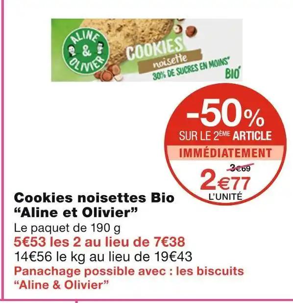 Aline et Olivier Cookies noisettes Bio