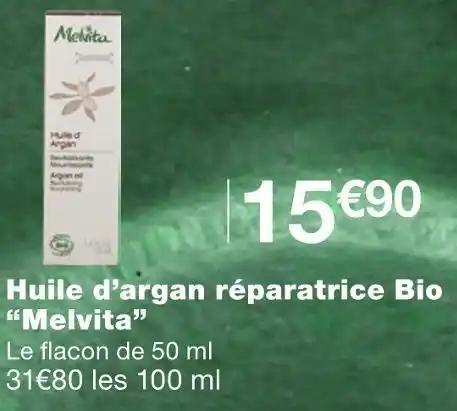 Melvita Huile d’argan réparatrice Bio