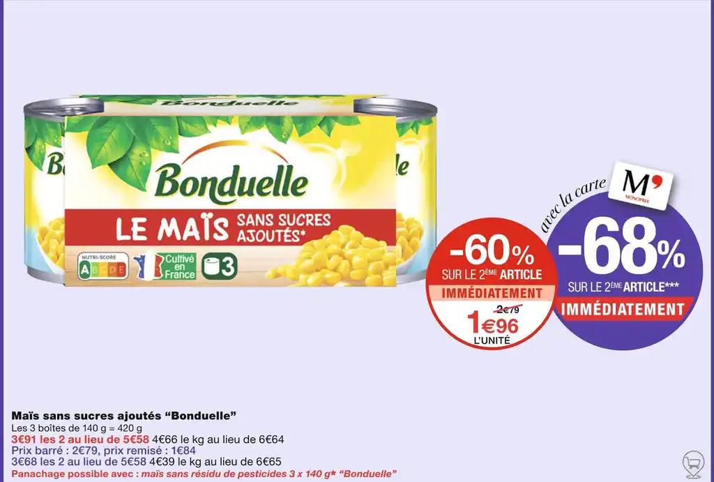 Bonduelle Maïs sans sucres ajoutés
