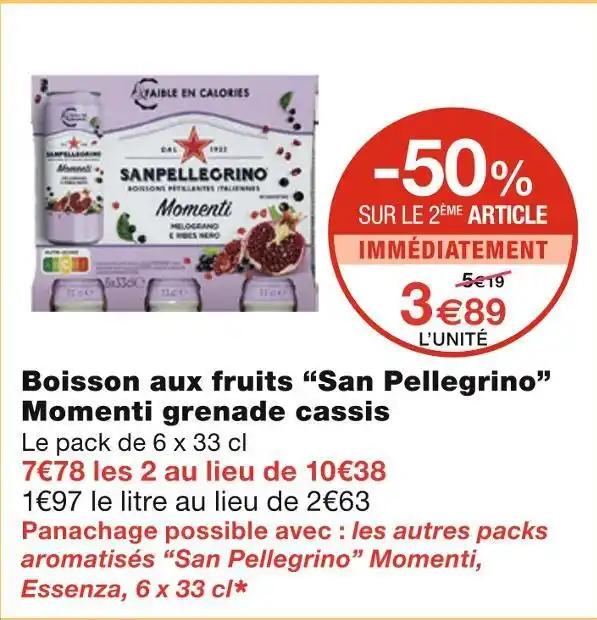 San Pellegrino Boisson aux fruits Momenti grenade cassis