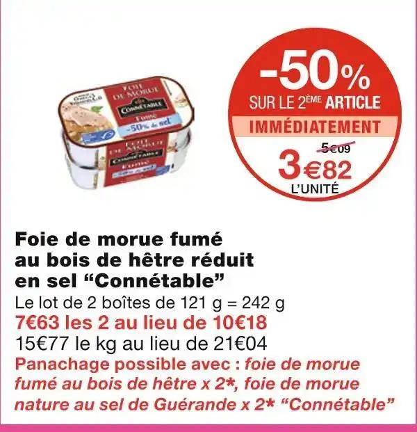 Connétable Foie de morue fumé au bois de hêtre réduit en sel