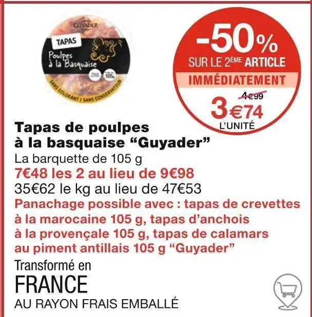 Guyader Tapas de poulpes à la basquaise