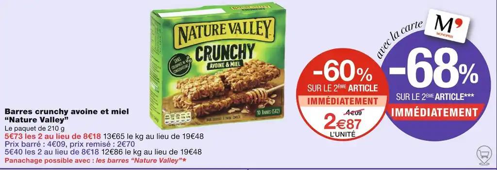 Nature Valley Barres crunchy avoine et miel