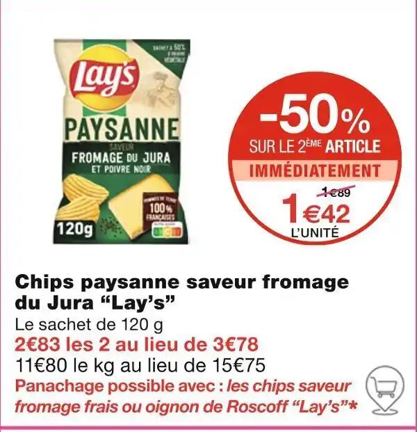 Lay’s Chips paysanne saveur fromage du Jura