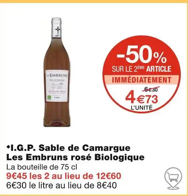 Les Embruns I.G.P. Sable de Camargue rosé Biologique