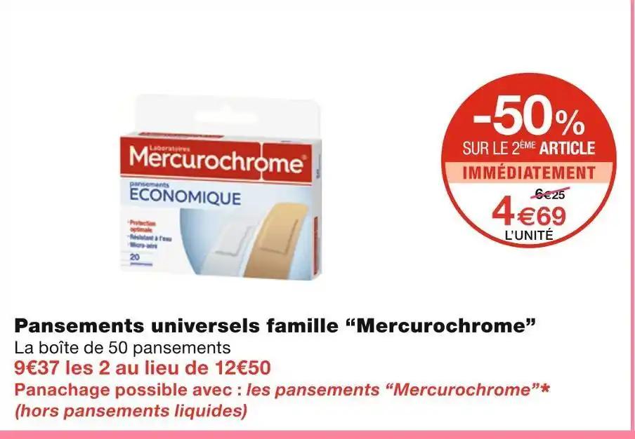 Mercurochrome Pansements universels famille