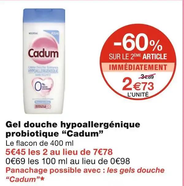 Cadum Gel douche hypoallergénique probiotique